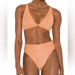 NWT PQ  Set High waist Teeny  Bikini bottom and 
Skylar Halter  Top in Citrine